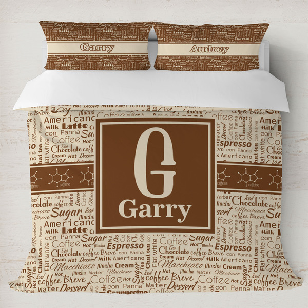 Custom Coffee Lover Duvet Cover Set - King (Personalized)
