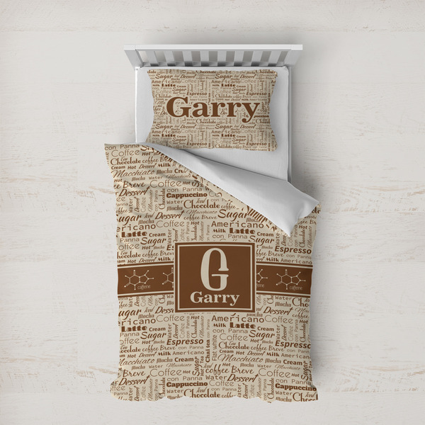 Custom Coffee Lover Duvet Cover Set - Twin XL (Personalized)