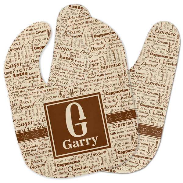 Custom Coffee Lover Baby Bib w/ Name and Initial