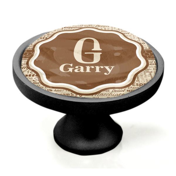 Coffee Lover Black Custom Cabinet Knob (Side)