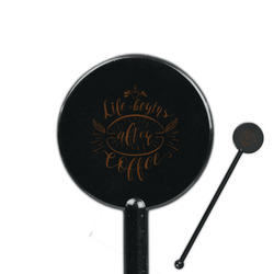 Coffee Lover 5.5" Round Plastic Stir Sticks - Black - Double Sided