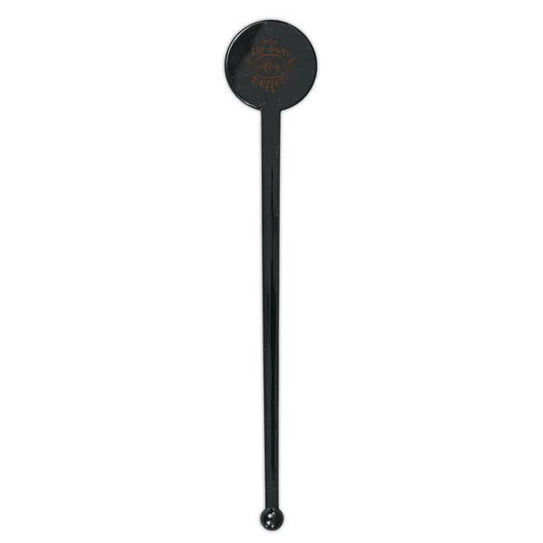 Coffee Lover Black Plastic 7" Stir Stick - Round - Single Stick