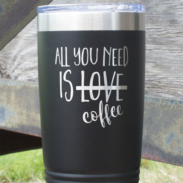 Coffee Lover Black Polar Camel Tumbler - 20oz - Close Up