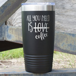 Coffee Lover 20 oz Stainless Steel Tumbler - Black - Single Sided