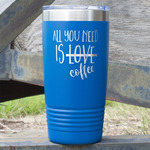 Coffee Lover 20 oz Stainless Steel Tumbler - Royal Blue - Single Sided