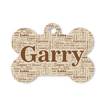Coffee Lover Bone Shaped Dog ID Tag - Small (Personalized)