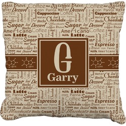 Coffee Lover Faux-Linen Throw Pillow 16" (Personalized)
