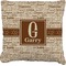 Coffee Lover Faux-Linen Throw Pillow 16" (Personalized)