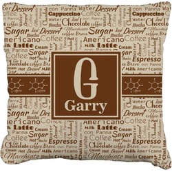 Coffee Lover Faux-Linen Throw Pillow 18" (Personalized)