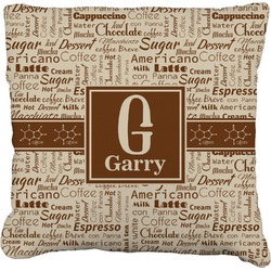 Coffee Lover Faux-Linen Throw Pillow 20" (Personalized)