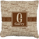 Coffee Lover Faux-Linen Throw Pillow (Personalized)