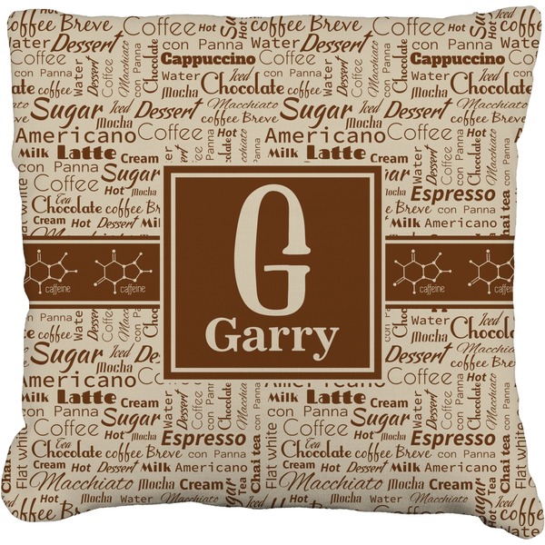 Custom Coffee Lover Faux-Linen Throw Pillow (Personalized)