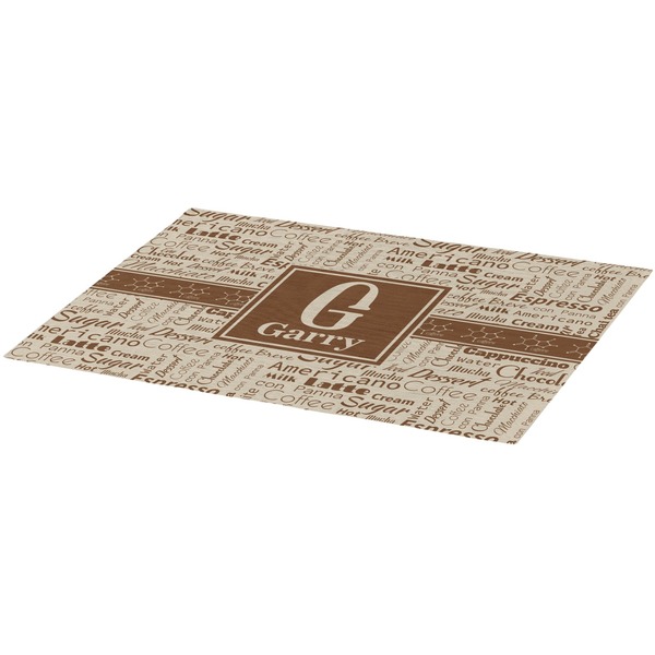 Coffee Lover Burlap Placemat (Angle View)