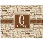Coffee Lover Woven Fabric Placemat - Twill w/ Name and Initial