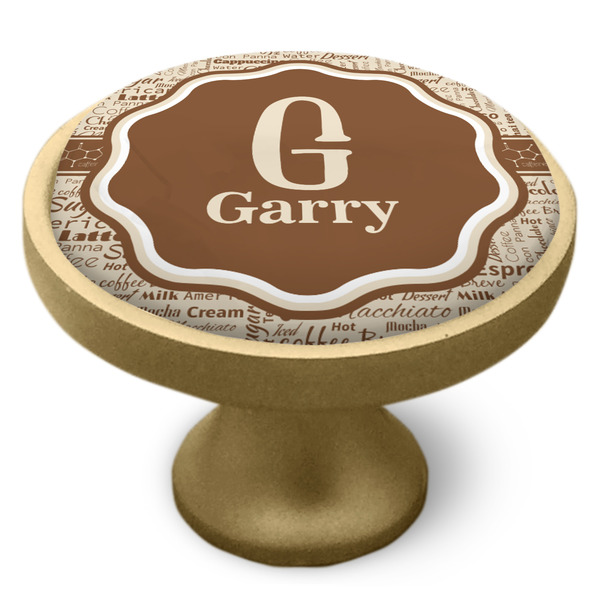 Coffee Lover Cabinet Knob - Gold - Side
