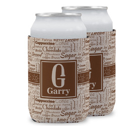 Coffee Lover Can Cooler (12 oz) w/ Name and Initial