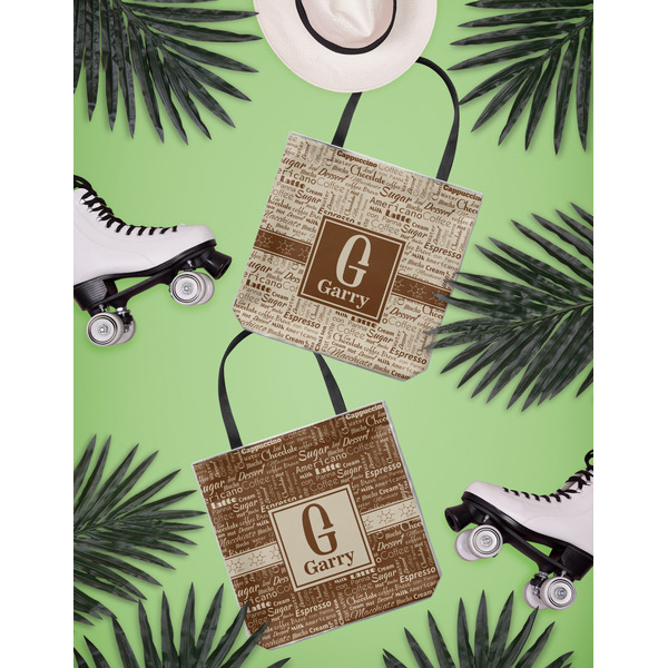 Coffee Lover Canvas Tote Lifestyle Front and Back- 13x13