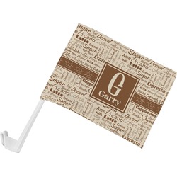 Coffee Lover Car Flag - Small w/ Name and Initial