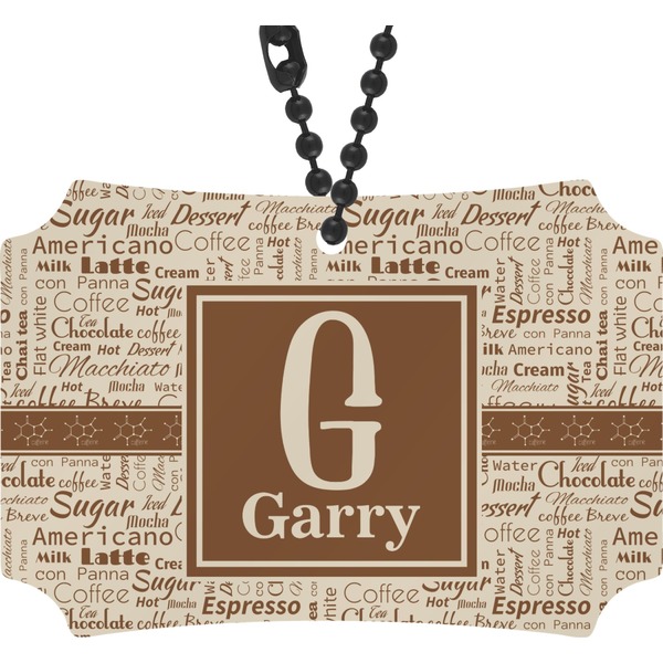 Custom Coffee Lover Rear View Mirror Ornament (Personalized)