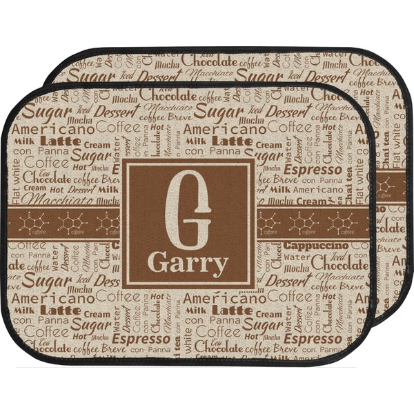 Custom Coffee Lover Car Floor Mats (Back Seat) (Personalized)