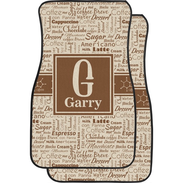 Custom Coffee Lover Car Floor Mats (Front Seat) (Personalized)