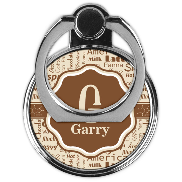 Coffee Lover Cell Phone Ring Stand & Holder - Front (Collapsed)