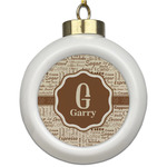 Coffee Lover Ceramic Ball Ornament (Personalized)