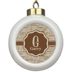Coffee Lover Ceramic Ball Ornament (Personalized)