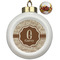 Coffee Lover Ceramic Christmas Ornament - Poinsettias (Front View)