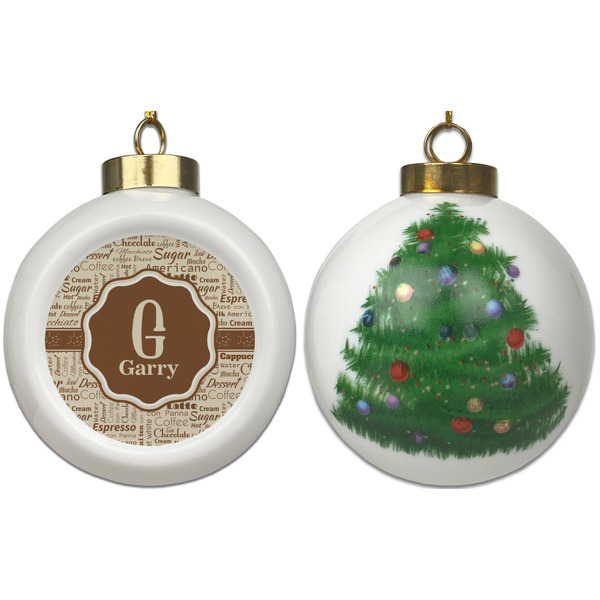Coffee Lover Ceramic Christmas Ornament - X-Mas Tree (APPROVAL)