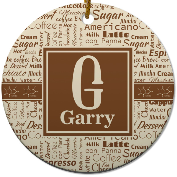 Coffee Lover Ceramic Flat Ornament - Circle (Front)