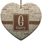 Coffee Lover Ceramic Flat Ornament - Heart (Front)