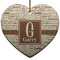 Coffee Lover Heart Ceramic Ornament w/ Name and Initial