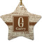 Coffee Lover Star Ceramic Ornament w/ Name and Initial