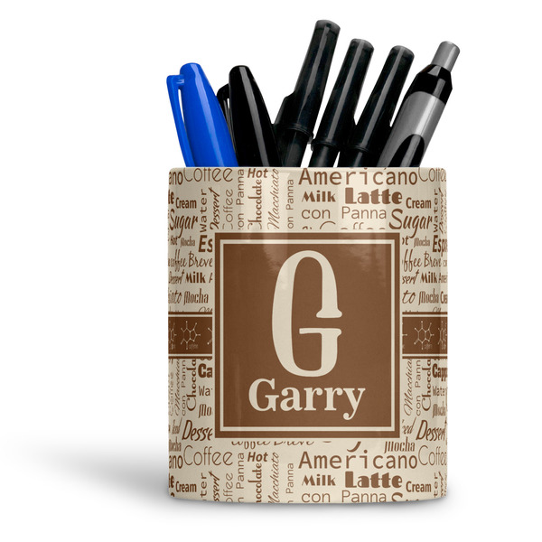 Custom Coffee Lover Ceramic Pen Holder