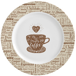 Coffee Lover Ceramic Dinner Plates (Set of 4) (Personalized)