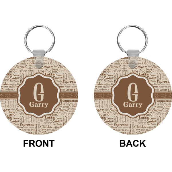 Coffee Lover Circle Keychain (Front + Back)
