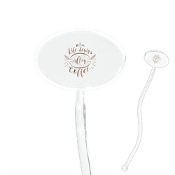 Coffee Lover 7" Oval Plastic Stir Sticks - Clear