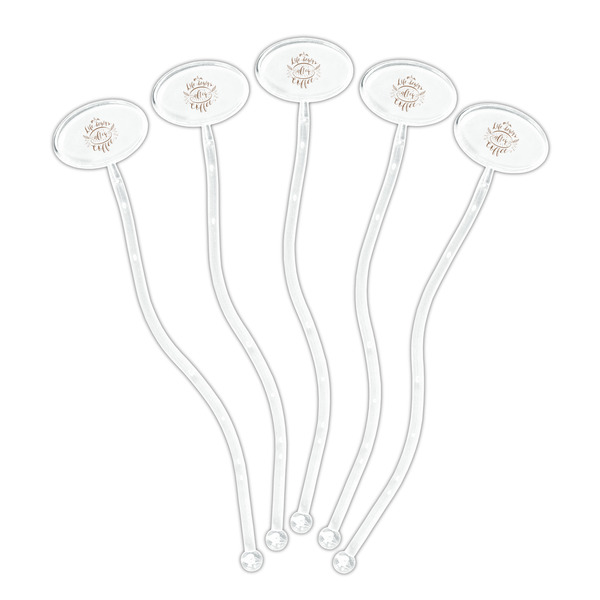 Coffee Lover Clear Plastic 7" Stir Stick - Oval - Fan