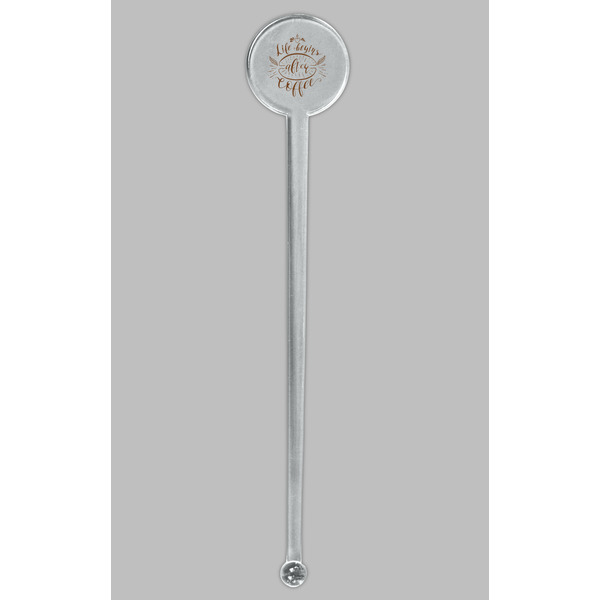 Coffee Lover Clear Plastic 7" Stir Stick - Round - Single Stick