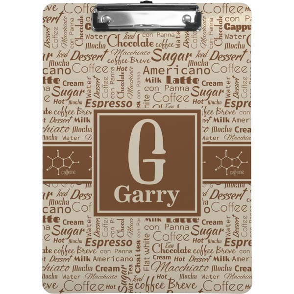 Custom Coffee Lover Clipboard (Letter Size) (Personalized)