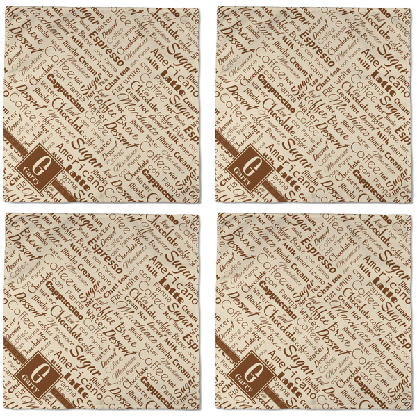 Coffee Lover Cloth Napkins - Personalized Dinner (APPROVAL) Set of 4