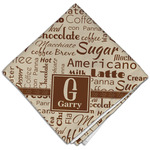 Coffee Lover Cloth Dinner Napkin - Single w/ Name and Initial