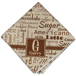 Coffee Lover Cloth Dinner Napkin - Single w/ Name and Initial