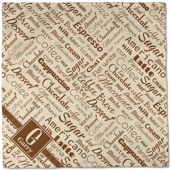 Coffee Lover Cloth Napkins - Personalized Dinner (Full Open)