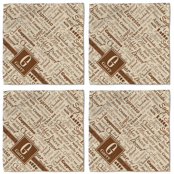 Coffee Lover Cloth Napkins - Personalized Lunch (APPROVAL) Set of 4