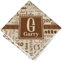 Coffee Lover Cloth Napkin w/ Name and Initial