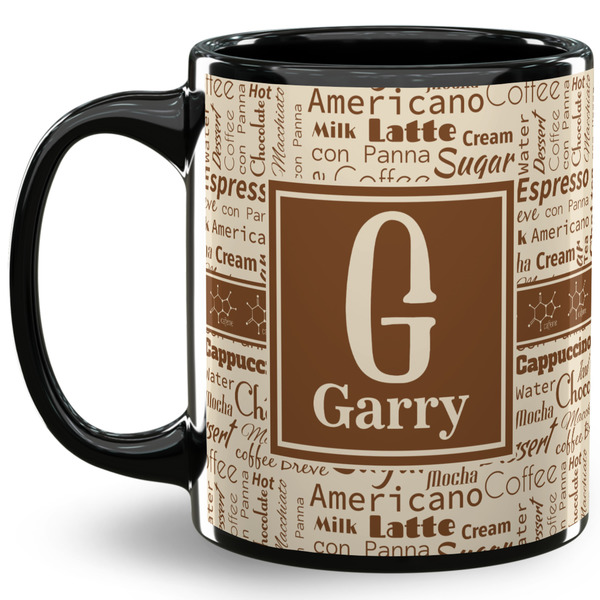 Custom Coffee Lover 11 Oz Coffee Mug - Black (Personalized)