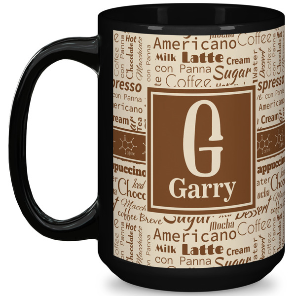 Custom Coffee Lover 15 Oz Coffee Mug - Black (Personalized)