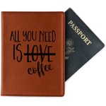Coffee Lover Passport Holder - Faux Leather - Single Sided